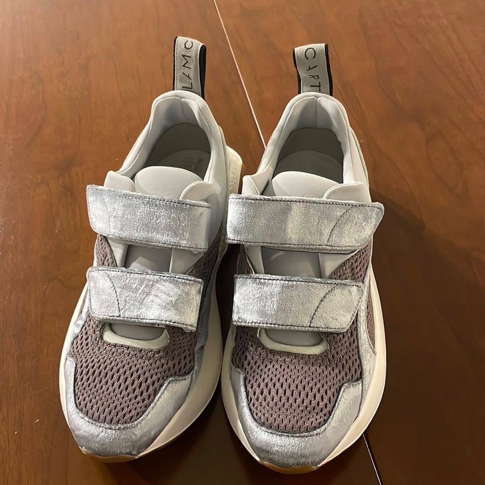 Stella McCartney Tess Gomma Sneaker in Grey Velvet Size 39